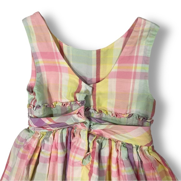 Ralph Lauren Girls Dress Sz 4T Plaid Cotton Poplin Lined Pink Summer Spring - Picture 6 of 9